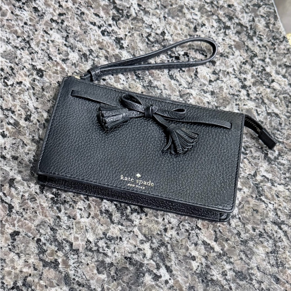 Kate Spade Black Tassel Wristlet